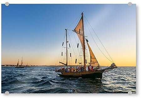 artboxONE Acrylglasbild 30x20 cm Natur Wellen, Windjammer, Meer - Bild Segelschiff Hanse sail hansesail