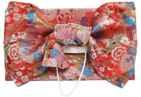 CAMDOM Cintura Obi giapponese tradizionale con fiocco pre-legato Sakura, fascia per kimono Yukata, accessori per vestaglia, One Size