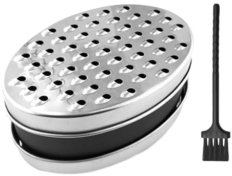 NyxSeat Rallador de Acero Inoxidable Con Cepillo Pequeño - para Jengibre, Queso y Cocina
