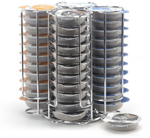 SYSYLY Kaffee kapselhalter Kompatibel für Tassimo Kapseln,Ständer für Kaffeekapseln Tassimo,Kapselständer zur Aufbewahrung von 44 Kaffeekapseln,360°Drehbar und rutschfest,Kaffeepad Halterung.