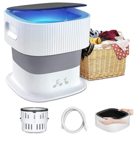 Machine a Laver Portable avec Blu-Ray 360°,écran Tactile ， 9L Lave-Linges pour Les VêTements de BéBé