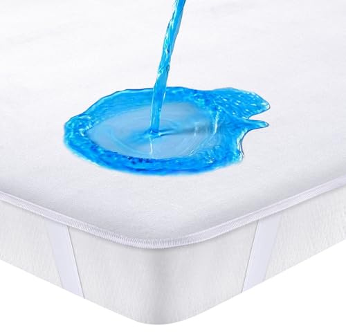 Coprimaterasso impermeabile 120 x 200 cm, bianco per incontinenza, lavabile, impermeabile per bambini, coprimaterasso impermeabile