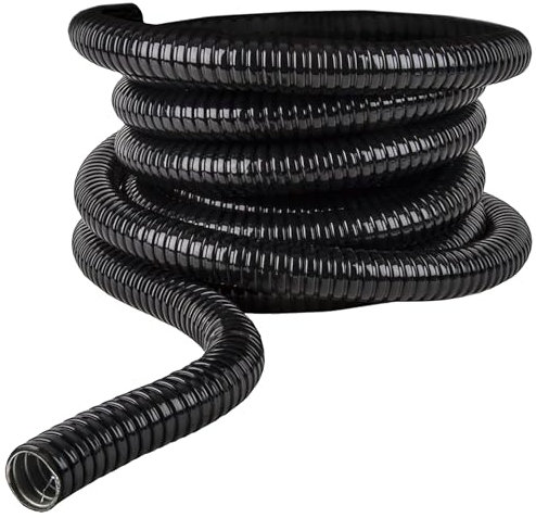 1STec 5m x 20mm IP67 Flexible PVC Coated Galvanised Steel Cable Protection Ducting Cover for Indoor Building Trunking Embedding or Outdoor Burial Underground Trenching in Garden Mud or Soil 5 Metre
