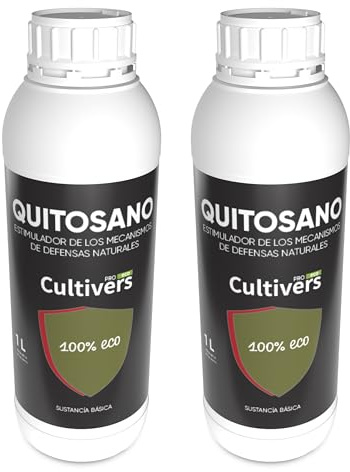 CULTIVERS - Quitosano para Defensa Natural de Plantas 2x1L | Agricultura Ecológica | Estimula Crecimiento y Floración | Fácil Aplicación | Mejora Frutos,