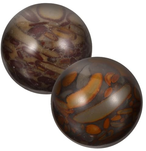 Handbälle 2 Stück Stein, Tragbarer Massageball für Hand | Glatte Oberfläche 25mm, Baoding Balls als Handspielball, für Feine Fingerbewegung und Entspannung