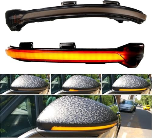Pulchra Dynamic LED Turn Signal Light Wing Mirror Indicator Light Replacement for VW Golf Mk7 7.5 7 Gti R GTD