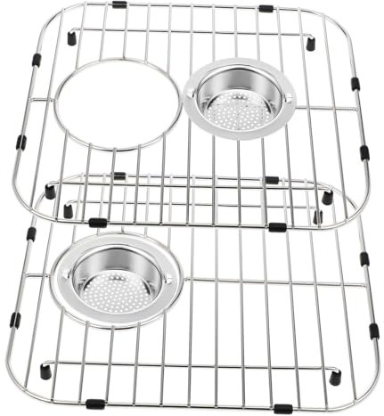 GETAJGHSD 2pcs Stainless Steel Sink Rack Kitchen Bottom Grate for Drying Dishes Protecting Sink Bottom Dish Drainer Rack