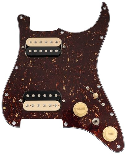 Musiclily Pro SE ST-HH-OMHA Vorverdrahtetes Schlagbrett Tortoise Shell | mit Alnico 5 Humbucker Mini Toggle Schalter, für Strat Style E-Gitarre