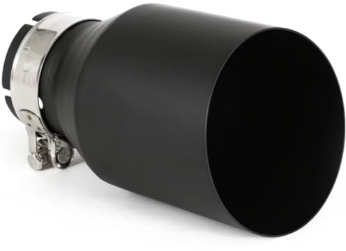 Edelstahl Auspuff Endrohr 1 Stück Remus Auto Matt Schwarz Auspuffrohrspitze Gerade Universal Schwarz Edelstahl Dekorationen Endrohr Auspuffblende(60MM IN 89MM Out)