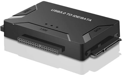 Generic Adaptador de disco duro USB 3.0 IDE/SATA, adaptador de disco duro SATA HDD SSD de 3.5 pulgadas, kit externo, negro