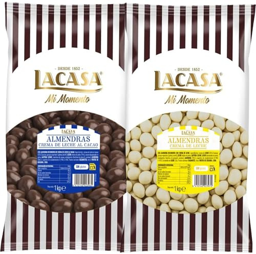 Lacasa Mi momento Pack 2 kg: deliciosas bolas de Almendra con chocolate con Leche y Almendra con chocolate Blanco