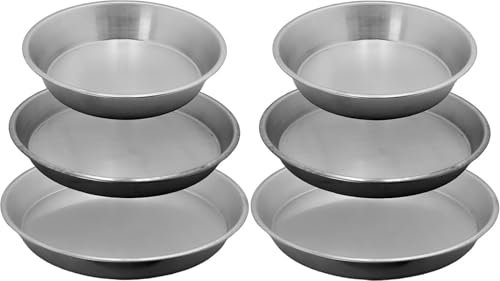 Generico Set di 6 Stampi per Tortiera in Alluminio, 26cm/28cm/30cm, per Pastiera Napoletana e Pizza
