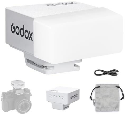 Godox iM20 Mini Flash D'appareil Photo Camera Flash Blanc 470 mAh 440 Flashs Pleine Puissance 3s Temps de Recyclage 5 Niveaux de Puissance Manuel pour Sony Zve10 Zv1 Sony A7III Ricoh Gr3 Fuji F1