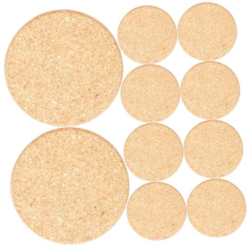 TOYANDONA 10pezzi Sottobicchieri in Sughero per Piante Tappetini Rotondi Antiscivolo Cuscini Idrorepellenti per Vasi da da e