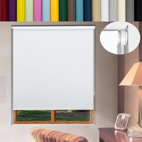 s Fenster 110 x 160 cm – einfach zu installierende Seitenzug-Rollos, weiße Fenster- und Türblenden, ideal für Zuhause und Büro, verstellbare Lichtsteuerung und Privatsphäre