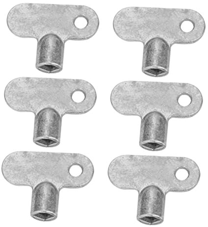 Lurrose Llave de Ventilación de Aire de Aleación de Zinc Plata, 6 Piezas