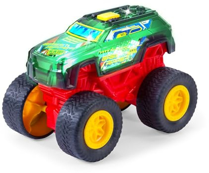 Dickie Toys - Bass Ripper Monstertruck mit Lichtwechsel & Musik (17 cm) - Aufziehauto ab 3 Jahre mit Rückzug und Gummireifen, Spielzeug-Auto für Kinder, inkl. Batterien