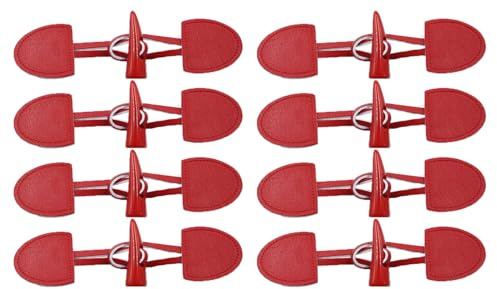 WTRYT Knebelknöpfe 8 Paar Leder Knebelknopf Leder Horn Knebelverschlüsse PU Leder Knöpfe Harz Knopf Leder Buttons Knebelverschlüsse Knebelknöpfe Handarbeit Knieverschlüsse für Windjacken Mantel