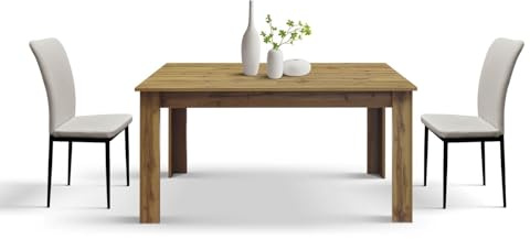 KONTE.DESIGN Tavolo ZAGABRIA in legno, finitura rovere rustico, allungabile 120x80 cm - 160x80 cm