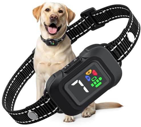 Jewyow Anti Bark Collars for Dogs, Bark Collar with Sound, Vibration and Ultrasonic Modes, 6 Anti Barking Modes, 7 Adjustable Sensitivity, Effective for Small/Medium/Large Dogs