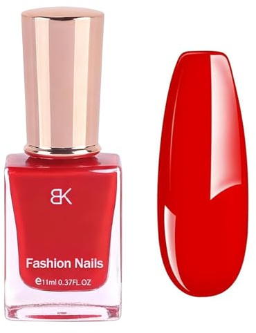 Nagellack True red - 11Ml Rot Schnelltrocknender Nagellack Langanhaltend - Ungiftiger Farblack auf Wasserbasis für DIY Nagelkunst - Hochpigmentiert Regular Nail Polish für Nail Art Nageldesign (Red)