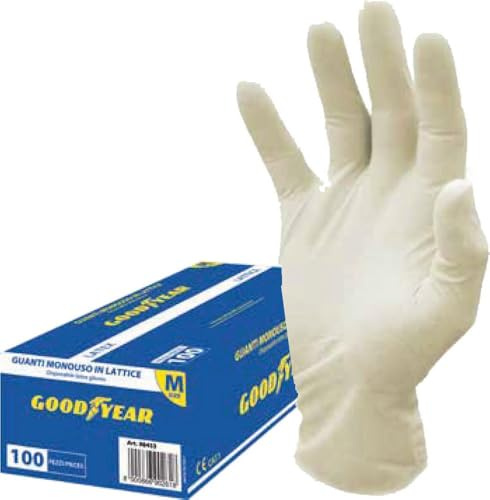 Guanti monouso in lattice con polvere mod.G121/09 bianco taglia L Lavoro