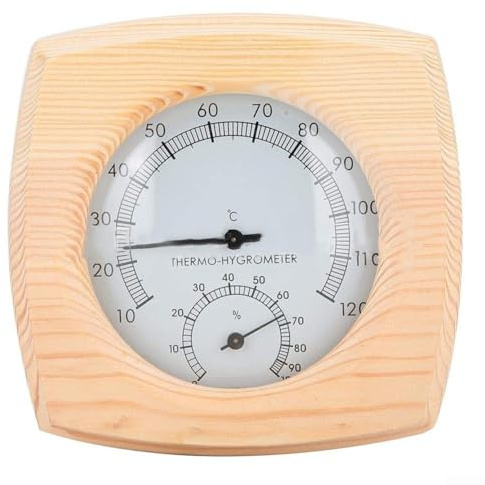 Thermomètre hygromètre en bois résistant à la chaleur pour sauna, hammam et spa