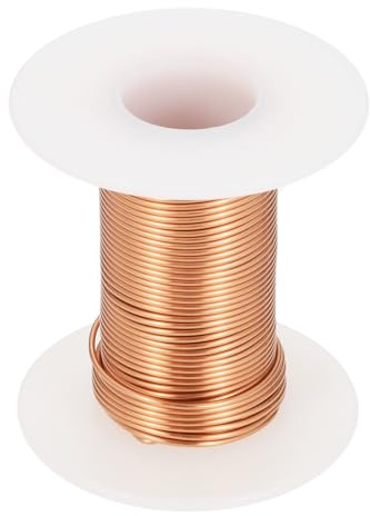 QUARKZMAN Kupferlackdraht 0.8mm, 20 AWG, isolierter bis 155°C Kupferdraht, Lackdraht für Transformatoren, Handwerk, Elektrik und DIY (56.7g）
