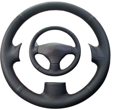 Autolenkrad Auto-Lenkradbezug Für Peugeot 206 1998–2005 Für SW 2003–2005 Kunstleder-Innenausstattung(Grey Thread)