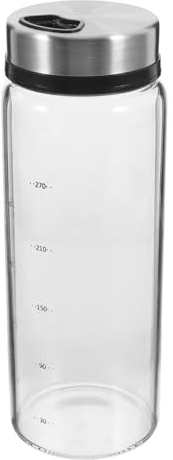KICHOUSE Barattolo per Spezie in Vetro da 300ml Dosatore Rotante in Acciaio Inox, Facile da Pulire e Salvaspazio, per Uso Domestico e Barbecue All'aperto