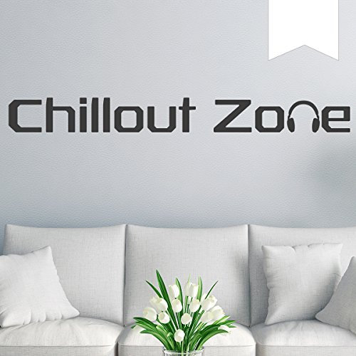 WANDKINGS Wandtattoo - Chillout Zone - 135 x 15 cm - Weiß - Wähle aus 5 Größen & 35 Farben