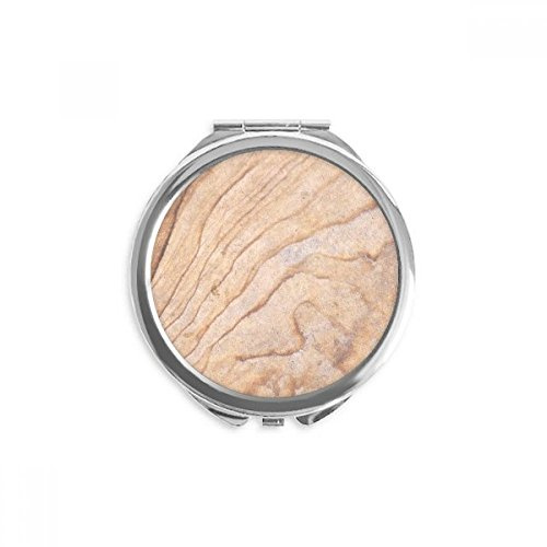 DIYthinker Mosaiksten textur elegant vågigt mönster spegel rund bärbar handficka makeup 6,6 cm x 6,1 cm x 0,8 cm flerfärgad