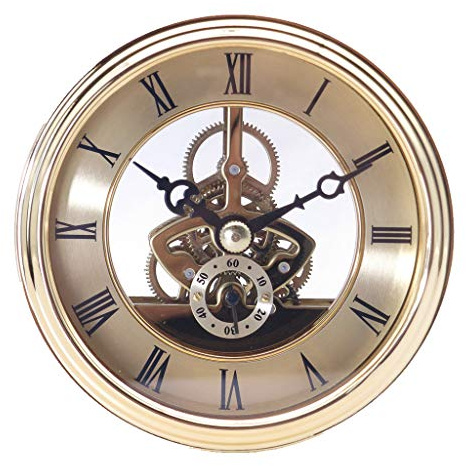 DEEWISH Uhrwerk,Transparent Skeleton Clock Inserts Einbau-Uhr Quartz Uhrwerk Tischuhr Hochwertiger Europäischer Stil Clock DIY