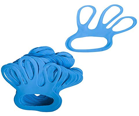 TronicXL Lot de 100 Gants de Protection Professionnels pour Doigts Bleu, Gants Chantier