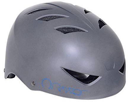 Razor V-12 Adult Multi-Sport Helmet with Adjustable Strap and Foam Padding - Meets CPSC Standards - Durable Bicycle Helmet for ‎Cycling & Skateboarding - Satin Gray