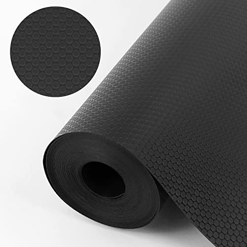 WochiTV Drawer Liners,60cmx200cm Non Adhesive Shelf Liner,Black | EVA,Waterproof & Oil-Proof,BPA Free,Refrigerator Mats for Kitchen Cabinet, Cupboard, Shoe Rack, Closet, Cupboard