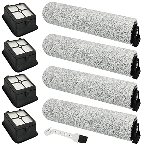 4 Sets iFloor 3 Replacement HEPA Filter and Brush Rolls Compatible with iFloor 3 and Floor One S3 Cordless Wet Dry Vacuum Cleaner