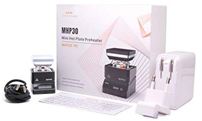 MINIWARE Original MHP30 Mini Electric Temperature Adjustable OLED-Display Hot Plate Preheater Soldering Preheating Station Welder Rework Heater Devices (MHP30 with 65W Power)