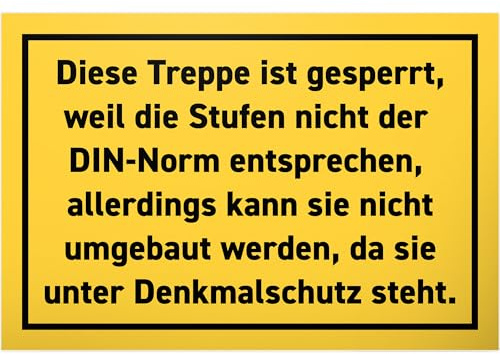 DankeDir! Treppe gesperrt Deutschland - 30 x 20 cm Schild - Party Geschenk Kollegen Freunde Deko Geschenkidee Partydeko - Türschild lustiger Spruch Karte Spruchschild Geburtstagsgeschenk