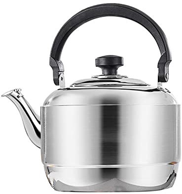 Hervidor de agua con gran capacidad, hervidor de agua retro, tetera de acero inoxidable 304 para acampar, teteras para estufa de gas, cocina de inducción, caldera de agua caliente de 5-7 l para hervid