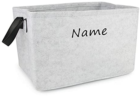 TONYFY Canvas Spielzeugkiste für Haustiere, mit Griffen, Faltbare aufbewahrungsboxen ideal für die Organisation von Hundespielzeug, Hundekleidung, Hunde Katzen zubehör und Haustierbedarf (Grau)