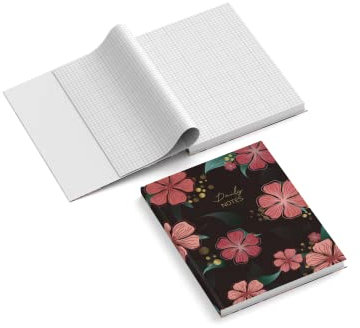 Notizbuch | auf Wunsch personalisiert | Design Blumen # 2 | 201 x 297 mm | DIN A4 | Hardcover | 128-seitig | Papier 100 g/m² | kariert | Tagebuch | Notizblock | Reisetagebuch (Mit Personalisierung)