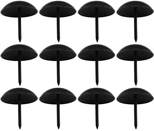 EMSea 12Pcs Tappezzeria Chiodo Mobili Chiodi Spille Antico Nero Divano Chiodi Accessori Per La Casa per Divani Letti Falegnami Pareti 25x25mm