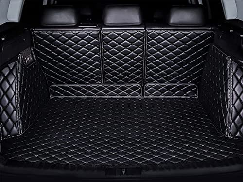 HORFOD Leder Auto Kofferraummatte für Volvo V60 2011-2018,Auto-Leder-Kofferraum-Innenmatte, LadefläChen-Einlagen, wasserdichte,All-Black