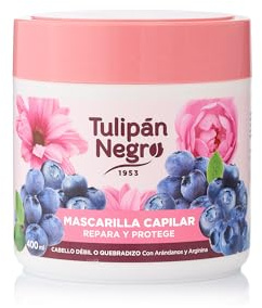 Tulipán Negro - Mascarilla Repara y Protege, Cuidado Intensivo para Cabello Dañado, con Arándanos y Arginina, 400 ml