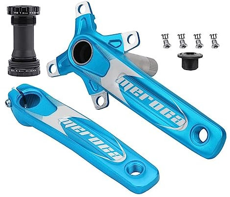 HIMALO Mountainbike Kurbelgarnitur 170mm Hohl Integriertes MTB Kurbelarm Set Kurbeln Aus 104/64BCD Aluminiumlegierung, Mit BSABB (Color : Blauw)