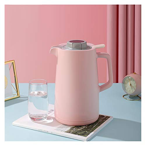 1.5 Litre Thermal Pot Coffee Jug,Thermal Carafe with Glass Liner,Double Wall Vacuum Insulated Pitcher,Temperature Display,24 Hour Heat and Cold Retention (Color : Pink, Size : 1.5L)