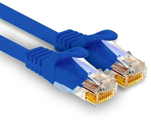 1aTTack.de - 1 cavo di rete Cat7 da 30 m, Cat.7 Ethernet, cavo patch Lan & Cat 7 per la massima velocità Internet e collega tutti i dispositivi con presa RJ 45 blu