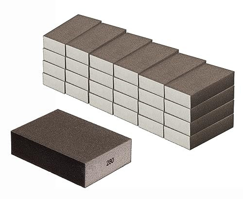Schleifschwamm 24 Stück Schleifschwämme Feine Körnungen K280 für Holz Lack Metall Trocken u. Nass Schleifen waschbar u. wiederverwendbar