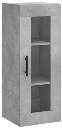 vidaXL Armario de Pared Gris hormigón 34,5x34x90 cm, Armario, Armario Colgante, Armario Auxiliar, Armario de almacenaje, Armario Colgante de Pared